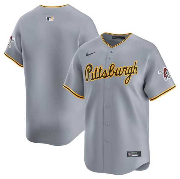 Men%27s Pittsburgh Pirates Blank Gray Away Limited Baseball Stitched Jersey Dzhi